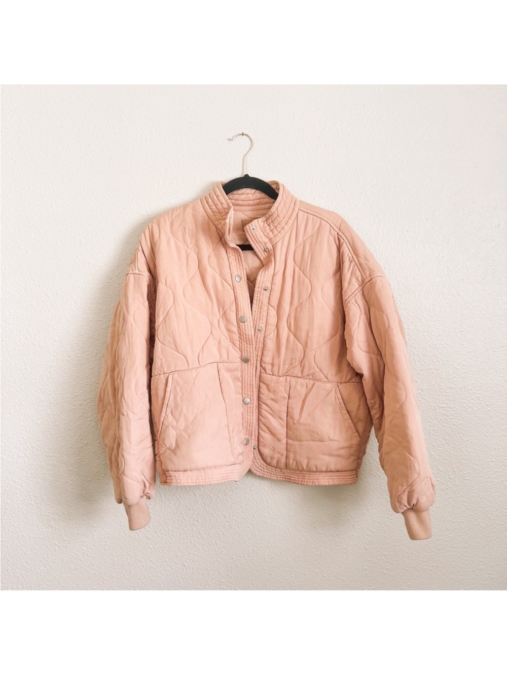 Blank NYC cropped quilted jacket in pink
